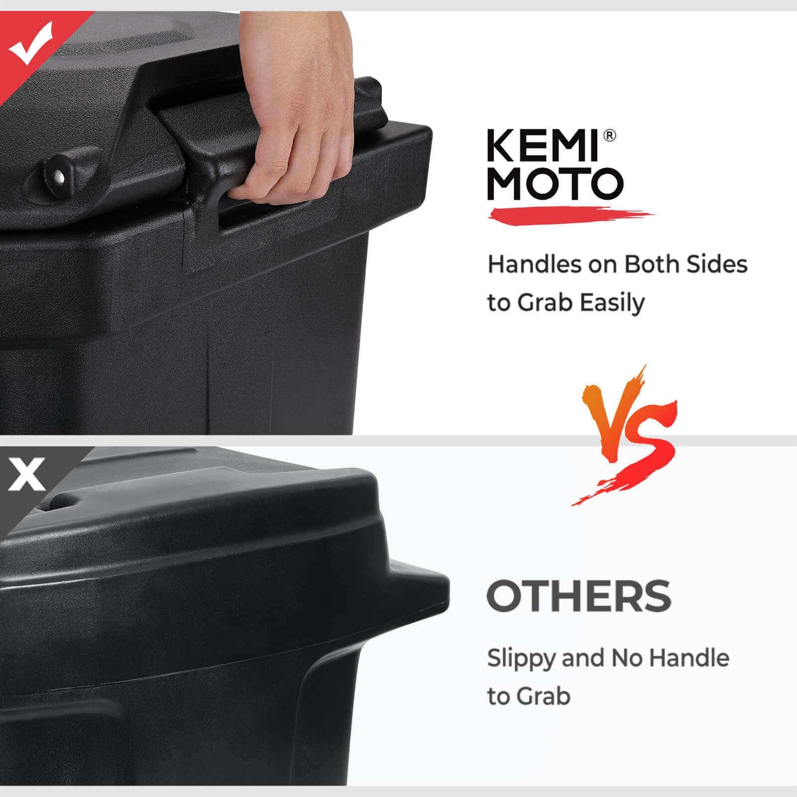 KEMIMOTO Cargo Box & Under Seat Storage for Polaris Ranger