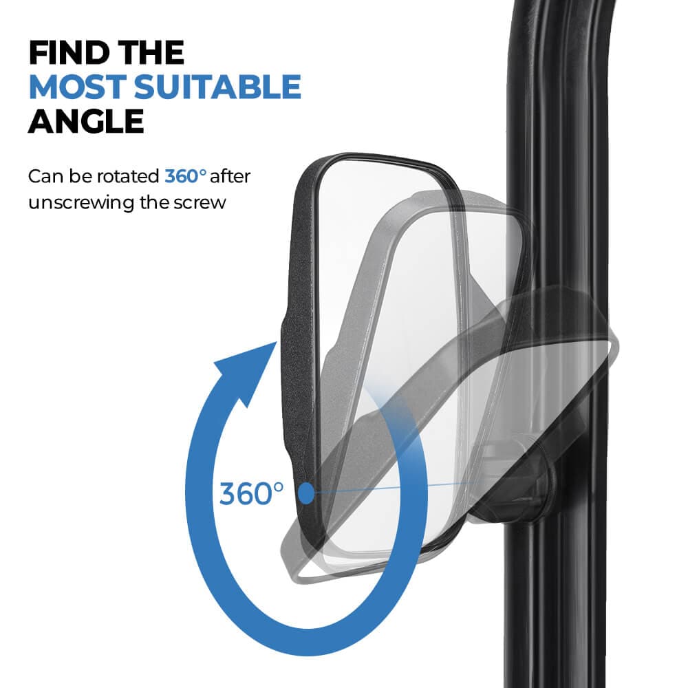 Adjustable Break-Away Side Mirrors & Storage Box for Polaris Ranger XP1000