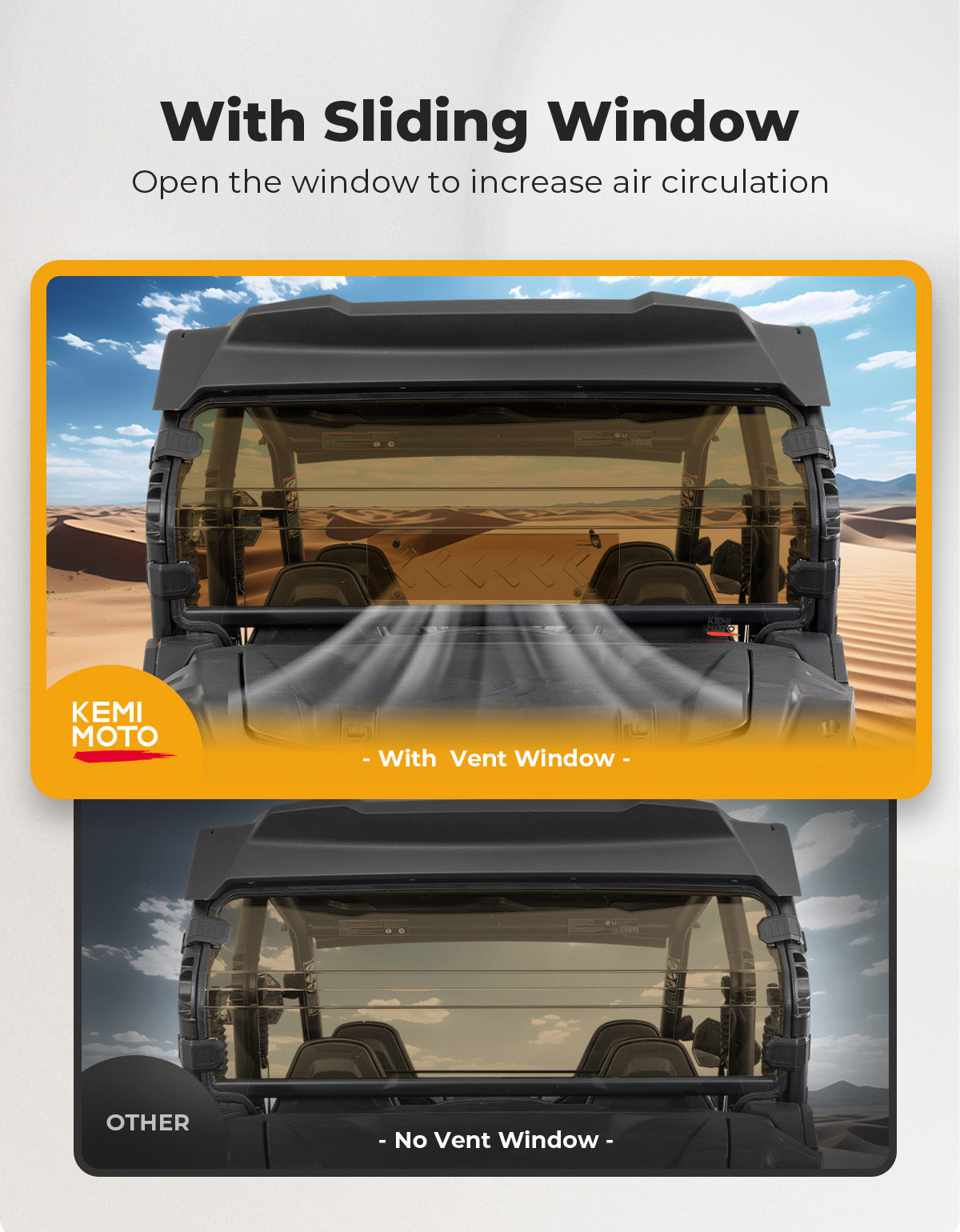 Kemimoto ZForce 950/800 Rear Windshield Tinted Sliding Window