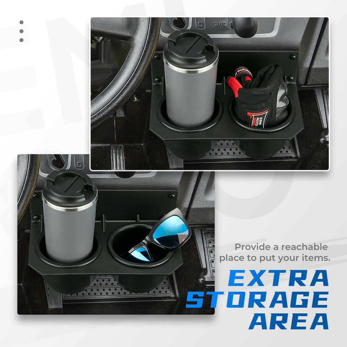 KEMIMOTO Center Dash Cup Holder for Honda Pioneer 700/700-4 2014‑2023