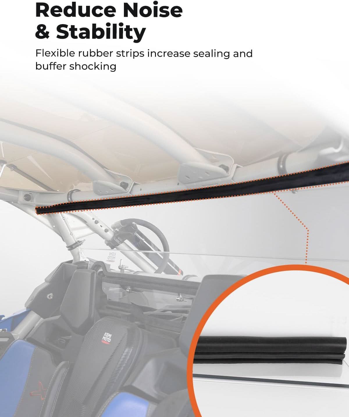 Kemimoto Rear Windshield Scratch-Resistant for Can‑Am Maverick X3 / X3 MAX