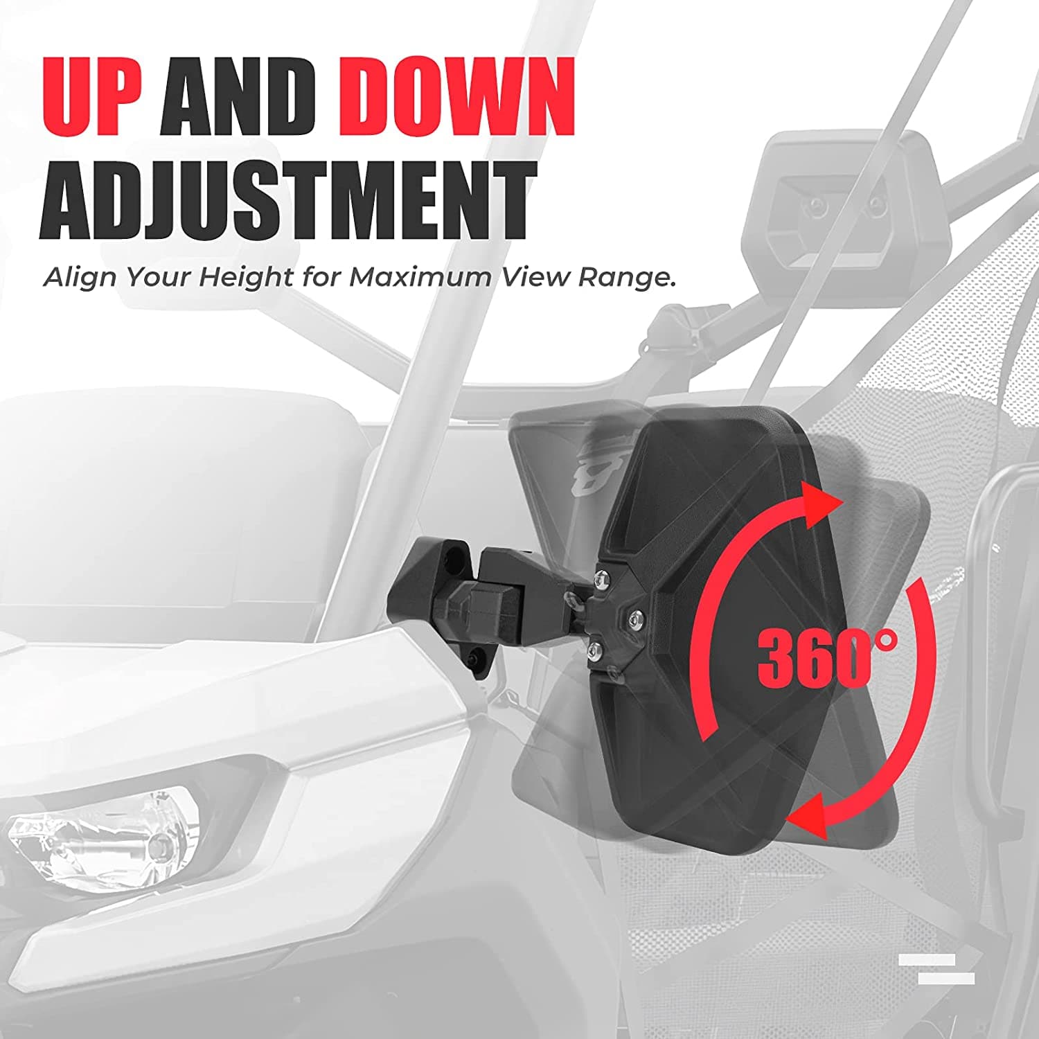 Kemimoto Aluminum Side Mirrors for Can‑Am Defender One Pair