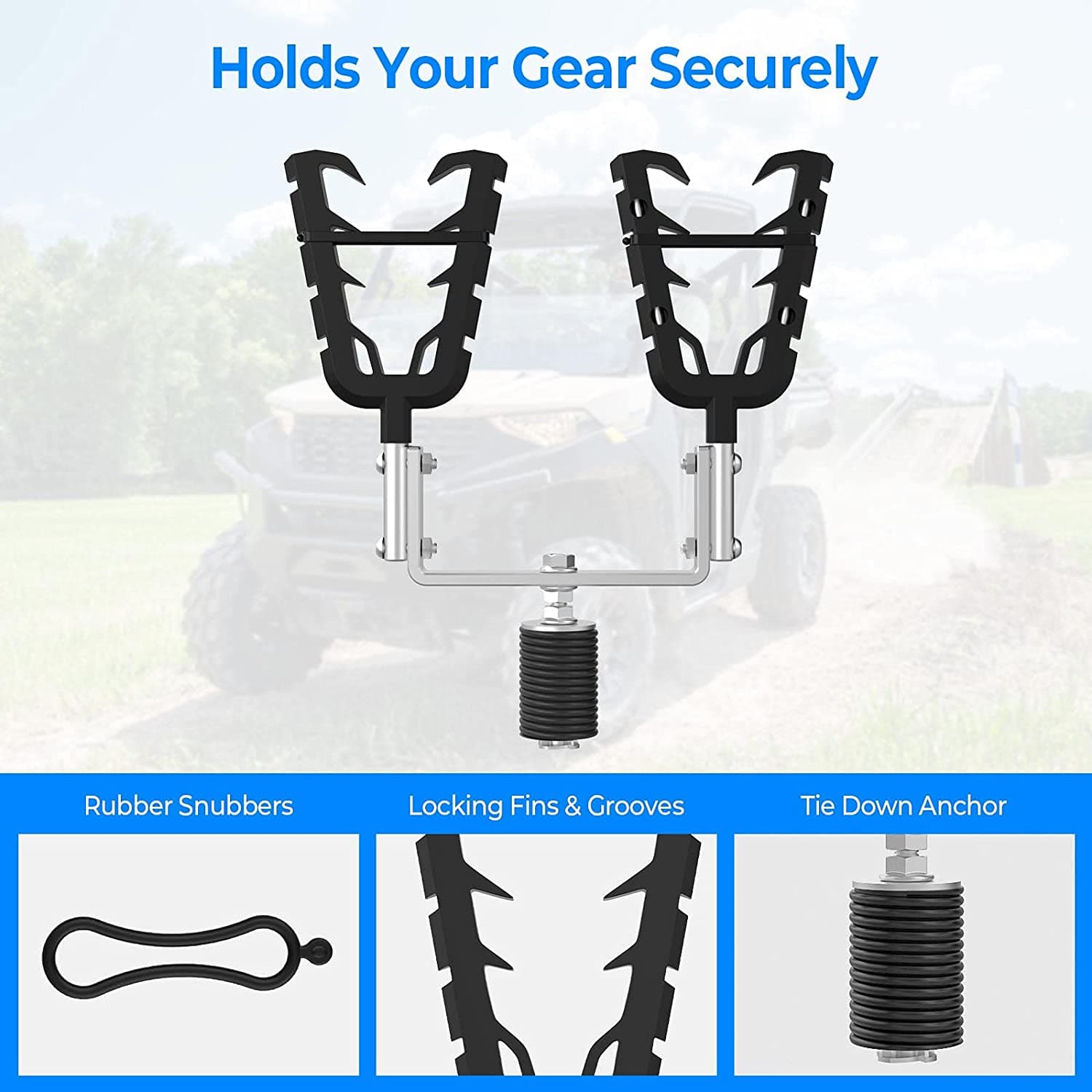 KEMIMOTO UTV Gun Mount Rack With Lock & Ride Anchor
