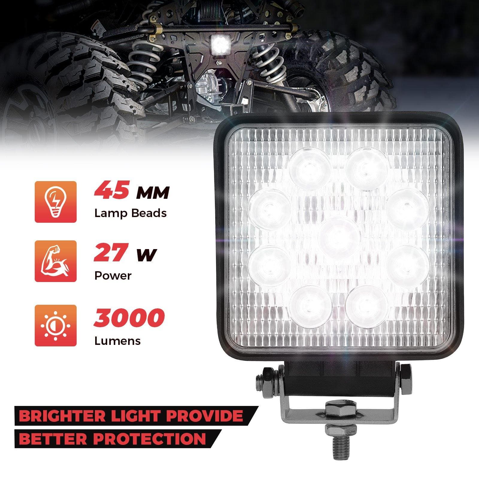 Kemimoto 40mm Wafer Backup Light for Polaris Ranger 1000 XP