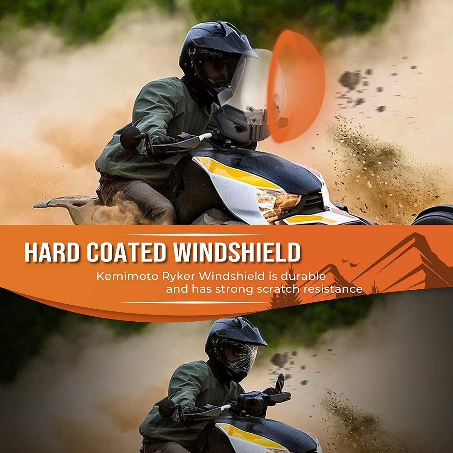 Kemimoto Adjustable Front Windshield for Can‑Am Ryker Rally