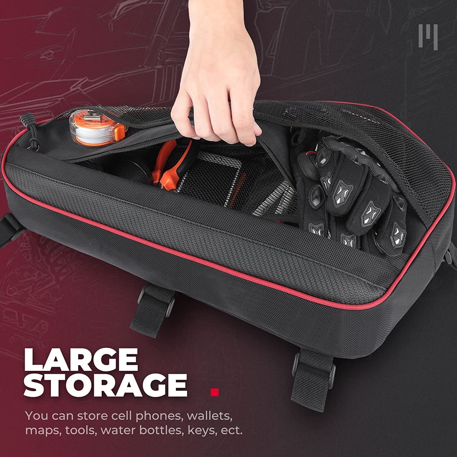 KEMIMOTO Door Storage Bag for Polaris RZR 900/1000 1680D Waterproof
