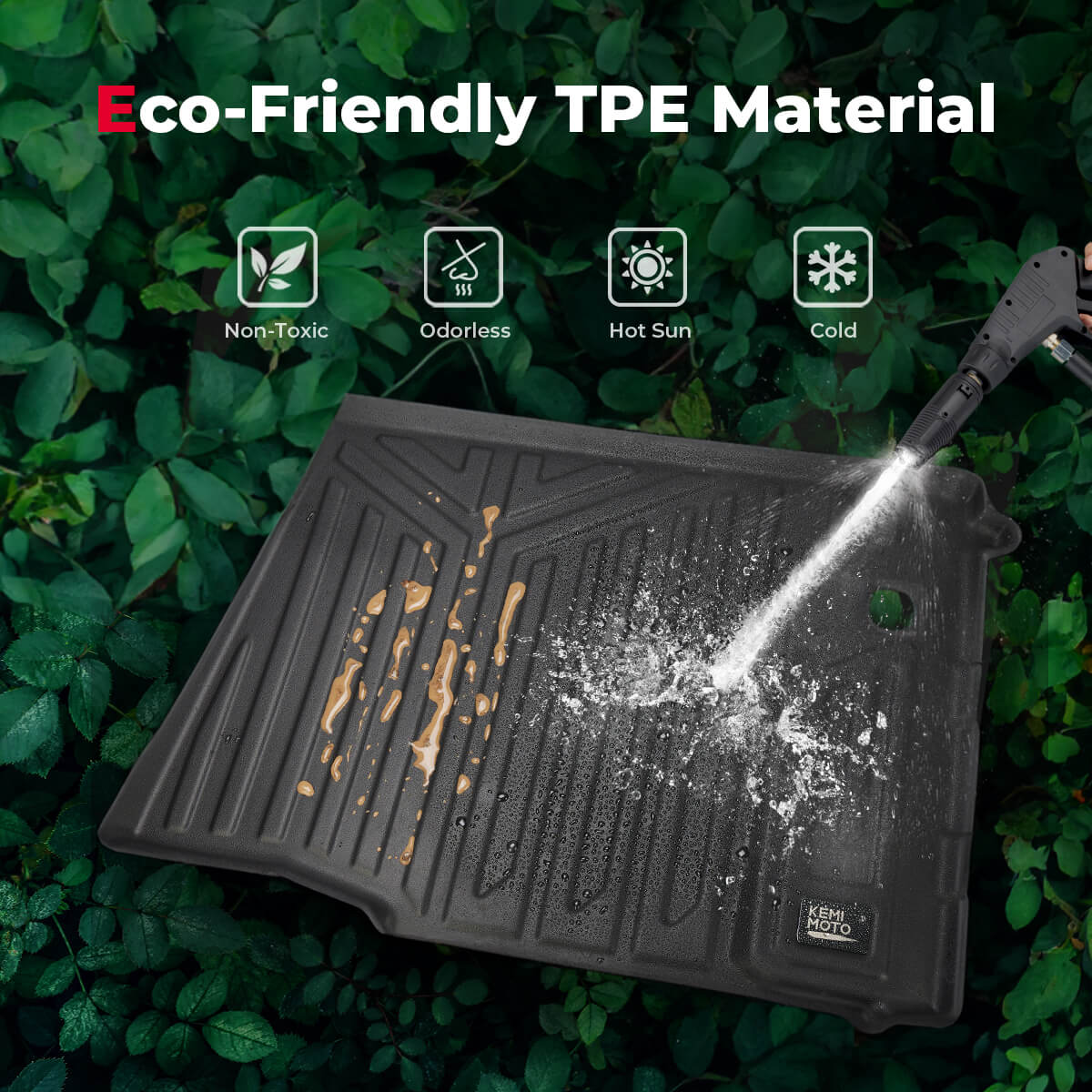 Kemimoto 4PCS TPE Anti‑Slip Floor Mats for Can‑Am Defender Max