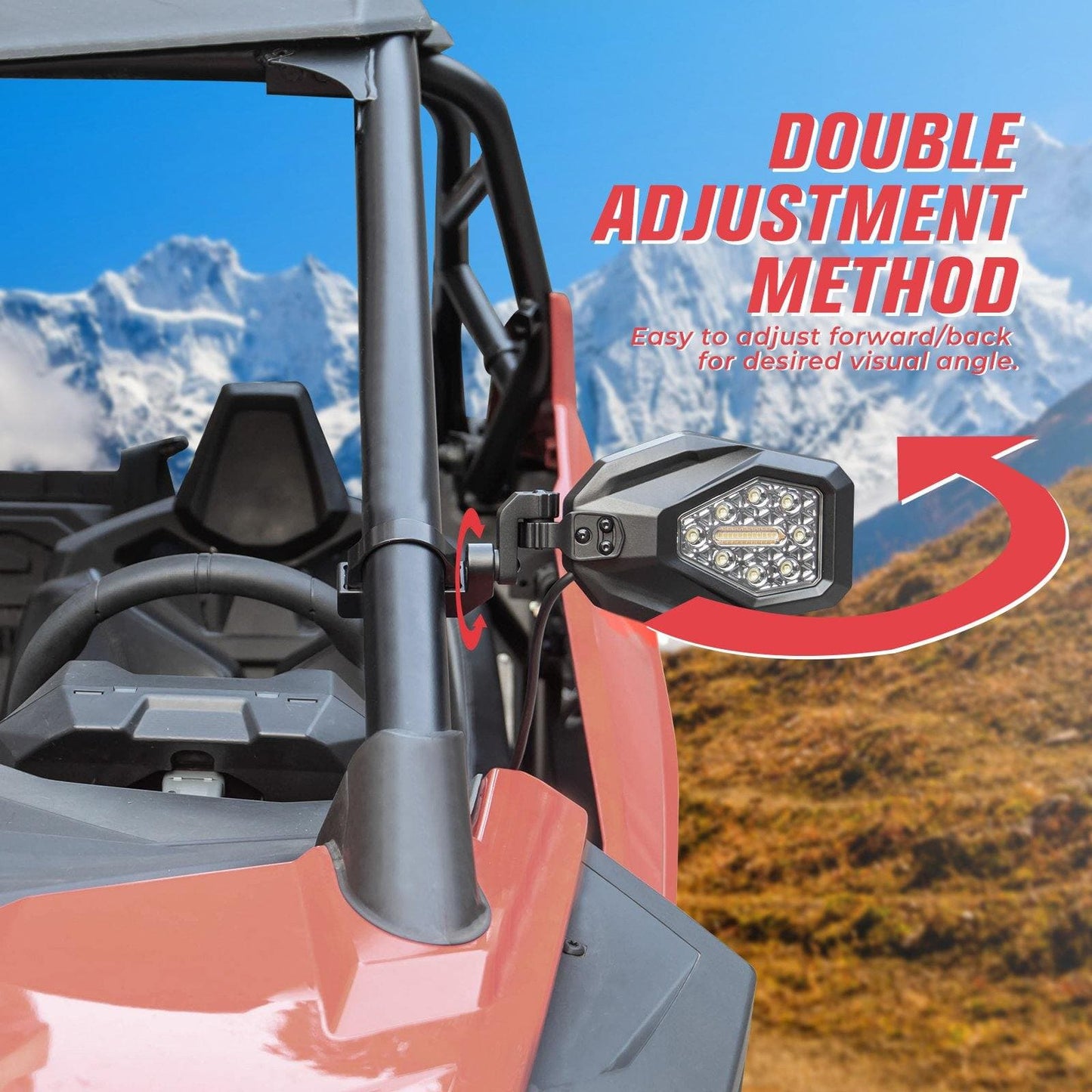 Kemimoto LED Turn Signal Light Mirrors Aluminum 1800LM