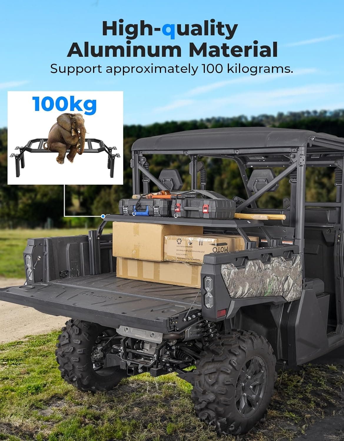 Kemimoto Adjustable Height Rear Rack for CFMOTO Uforce 1000/1000XL