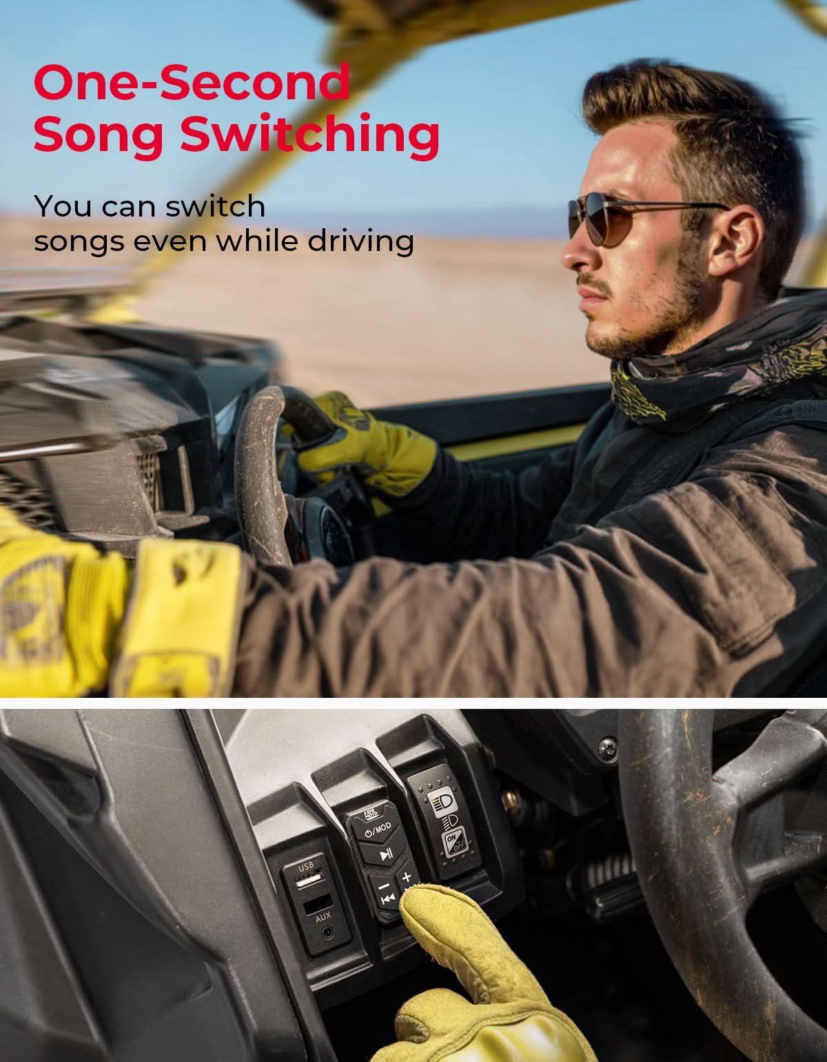 Kemimoto 6.5'' UTV Bluetooth Speakers for Can-Am Maverick X3