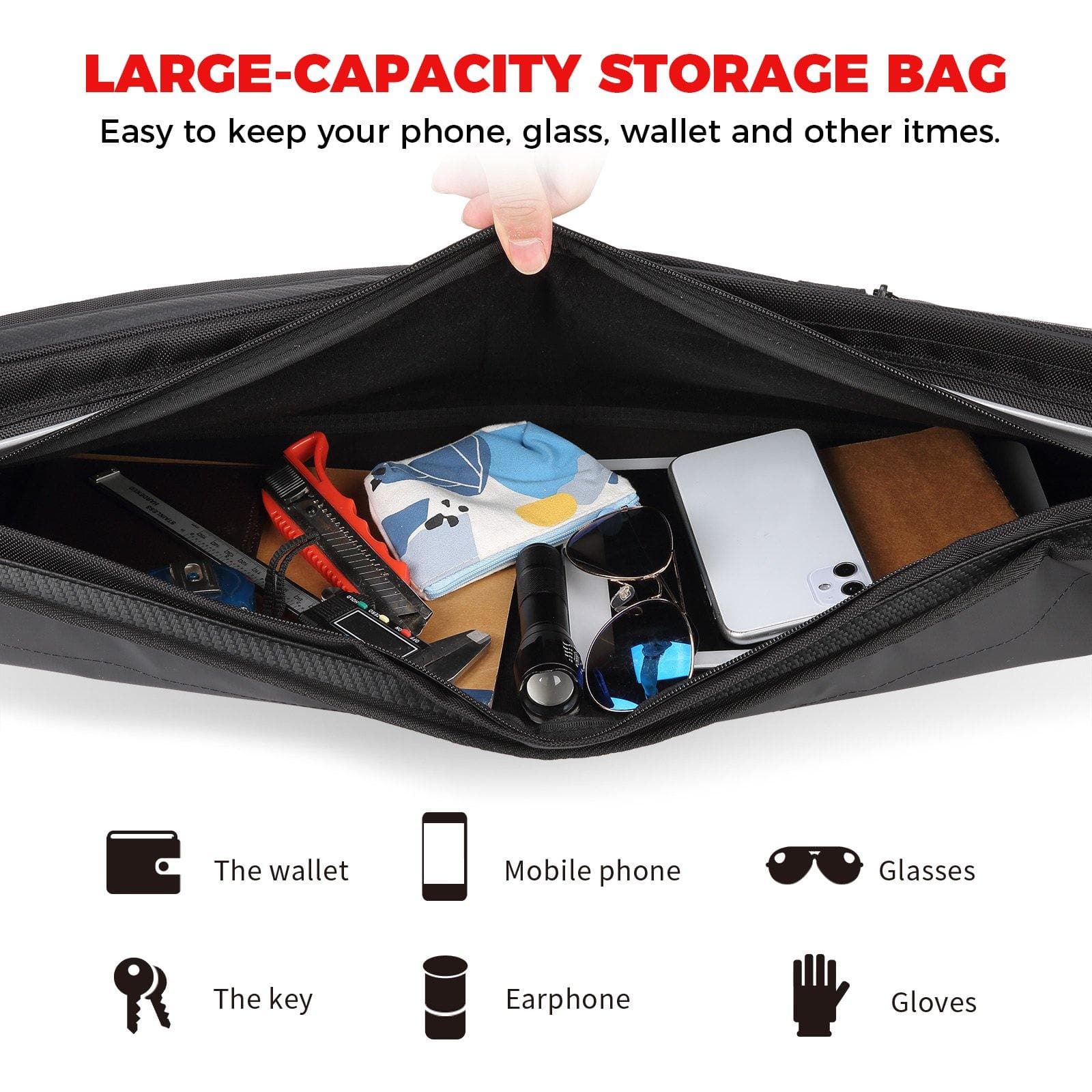 Kemimoto Roof Storage Bag Capacity for Polaris RZR XP 1000