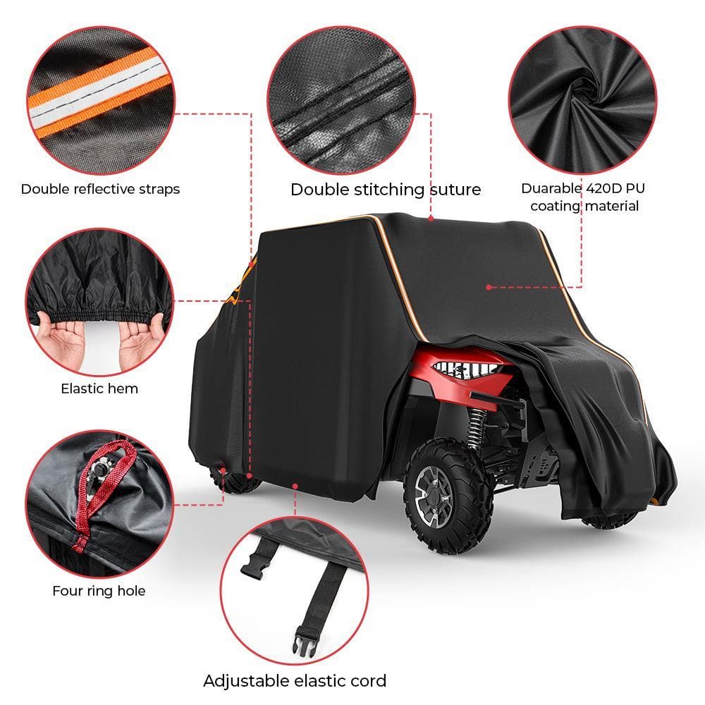 Kemimoto Waterproof 4-Seat UTV Cover 420D Heavy Duty