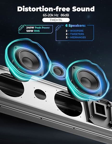 Kemimoto Midnight S80 32" Aluminum RGB Soundbar UTV