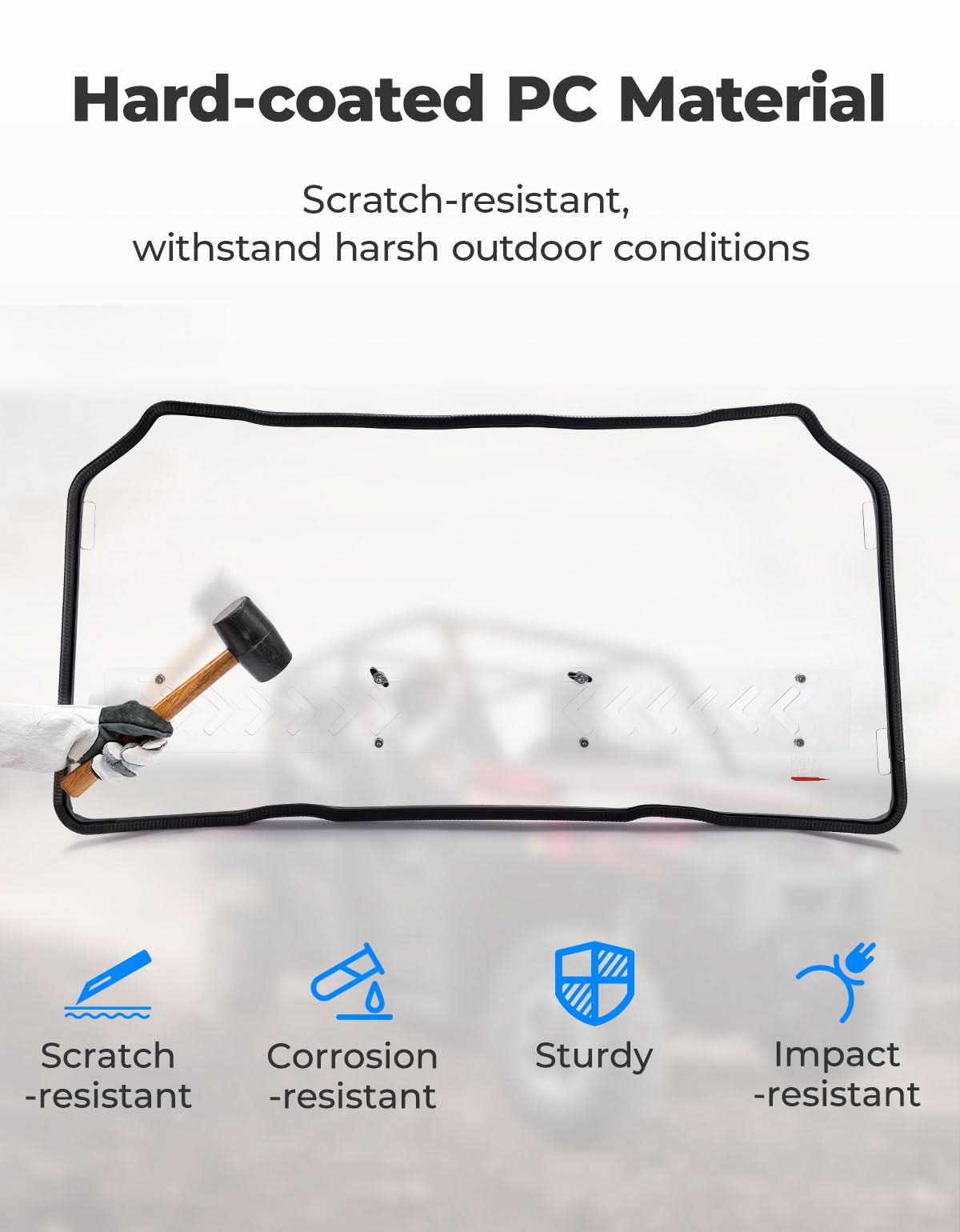 Kemimoto 2-IN-1 Front Vented Windshield Compatible with Polaris General 1000, XP 1000, 4 1000