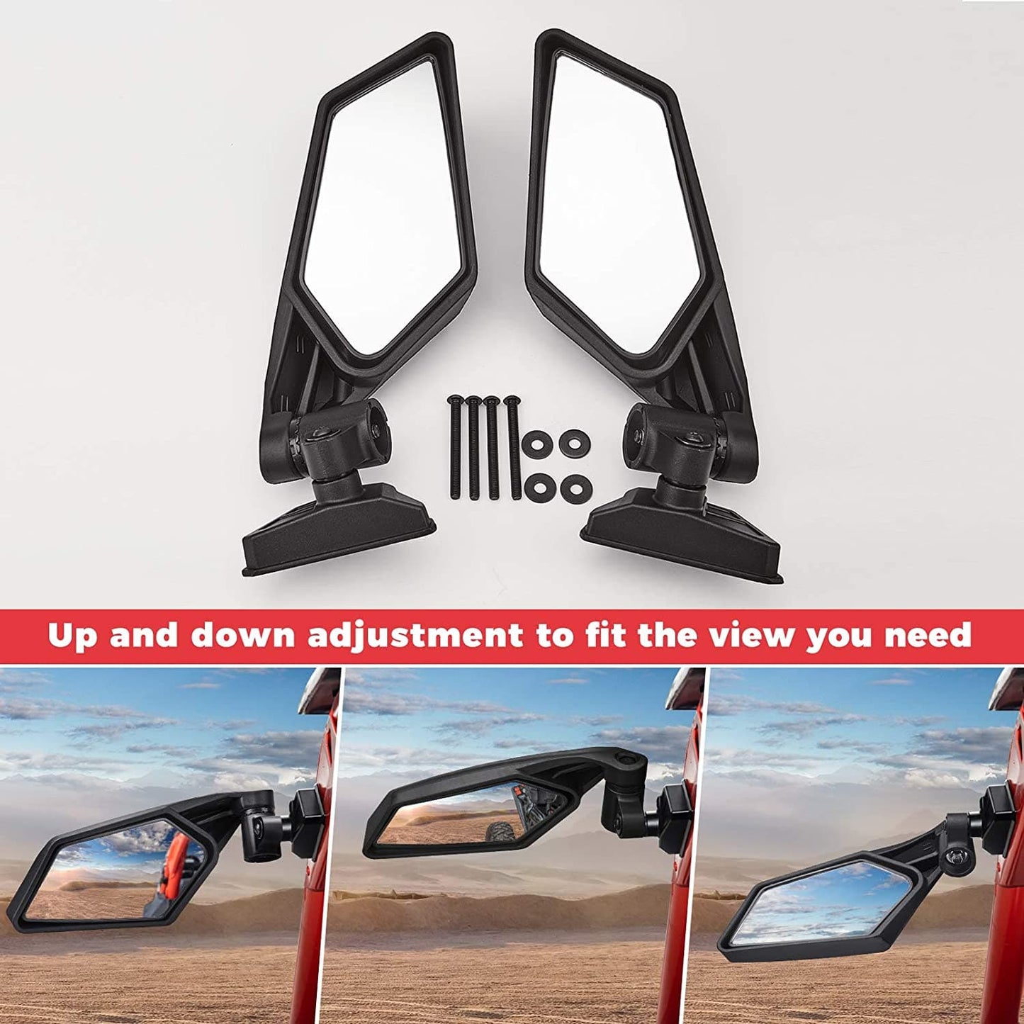 KEMIMOTO Maverick X3 Side View Mirrors 360° Adjustment