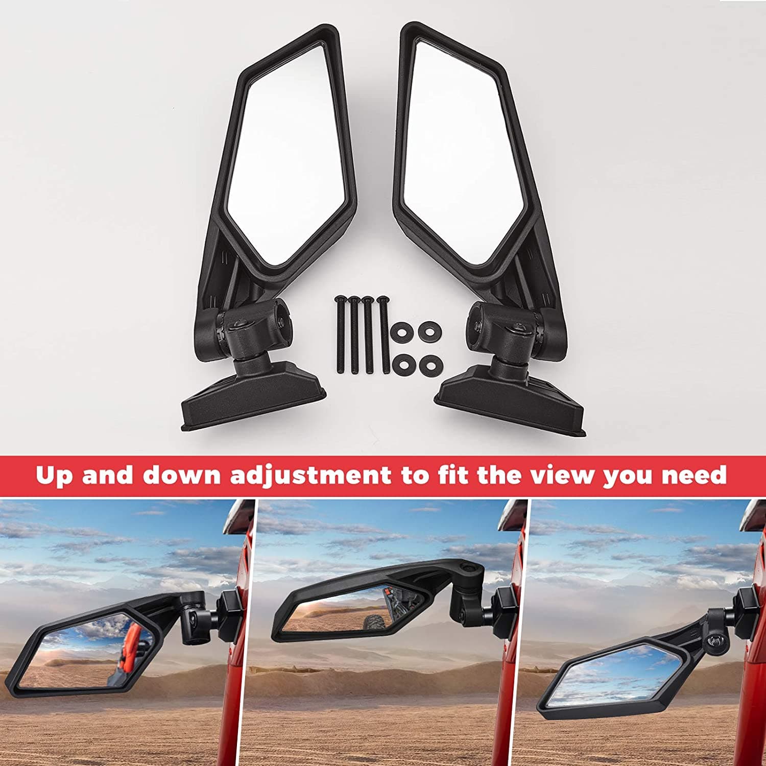 KEMIMOTO Maverick X3 Side View Mirrors 360° Adjustment