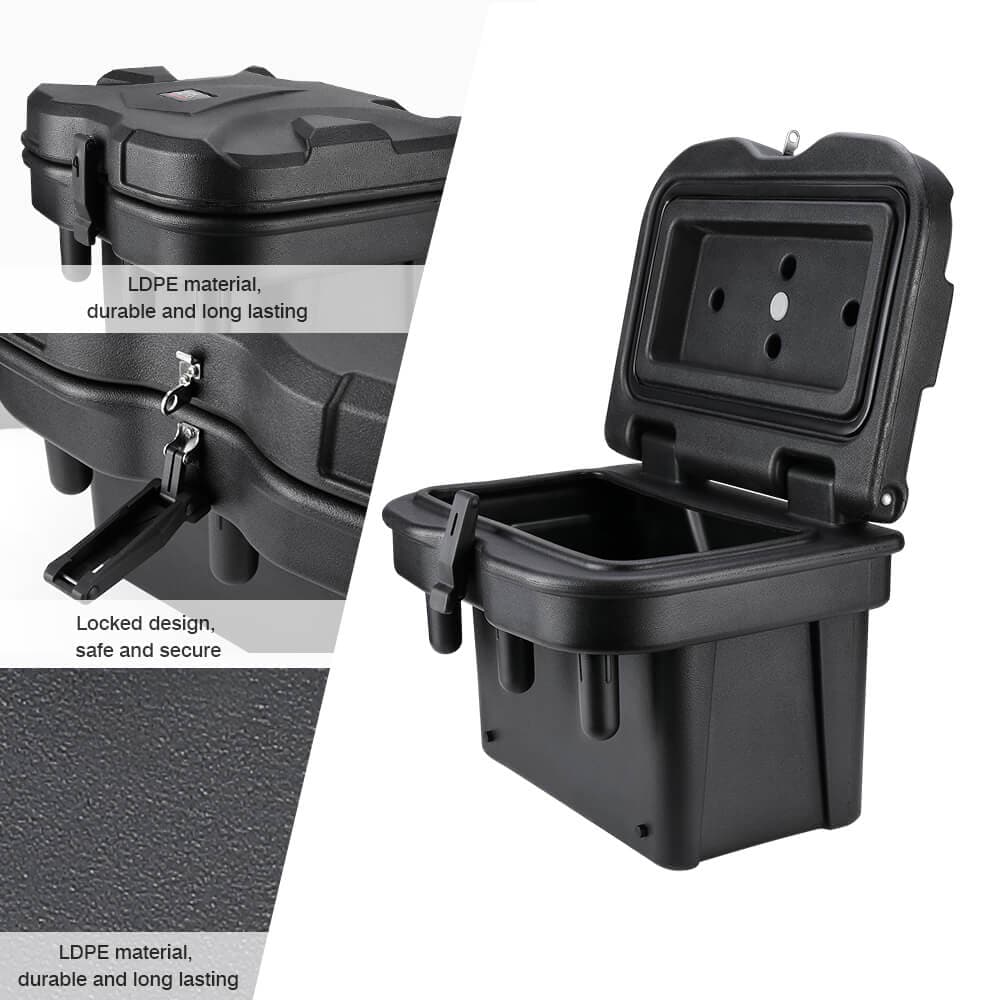 KEMIMOTO Adjustable Side Mirrors & Cargo Box for Polaris Ranger