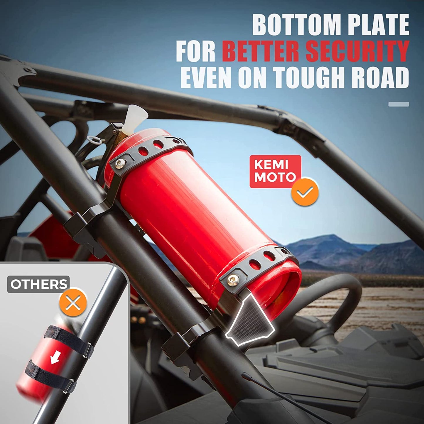 Kemimoto Fire Extinguisher Holder for Polaris RZR & Kawasaki Teryx