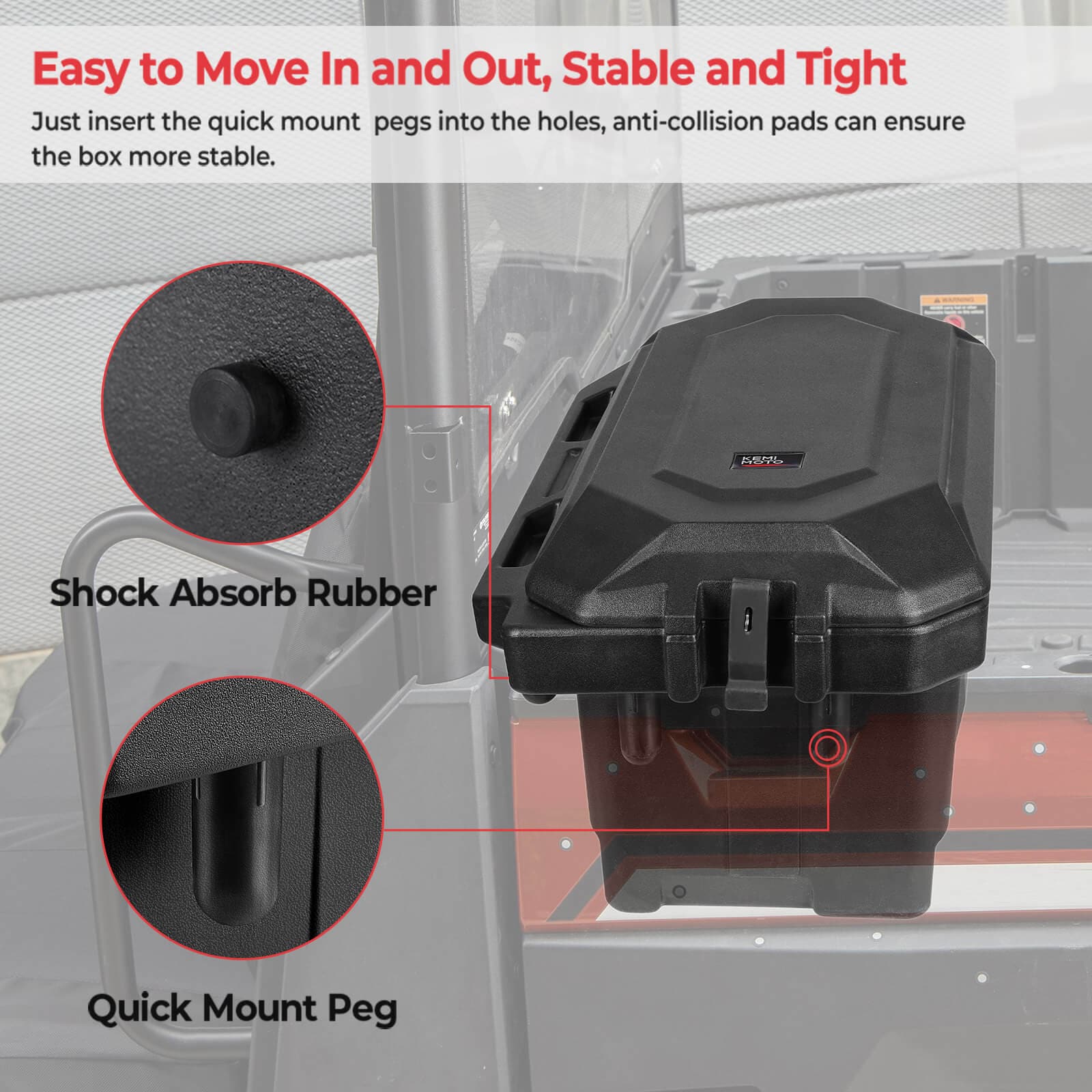 KEMIMOTO Waterproof Seat Cover & Cargo Box for Polaris Ranger