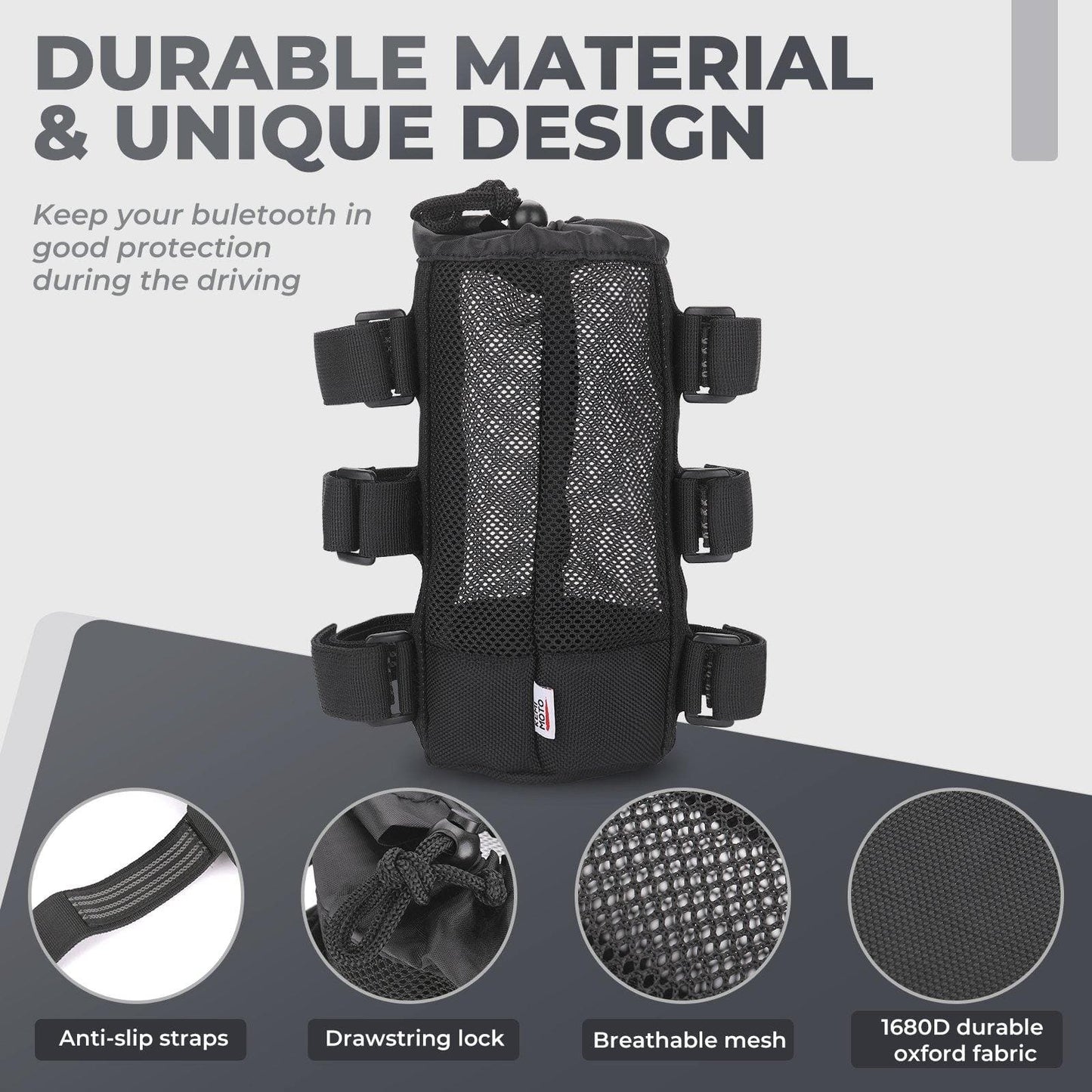 Kemimoto Bluetooth Wireless Speaker Holder for 1.5-2” Roll Bar