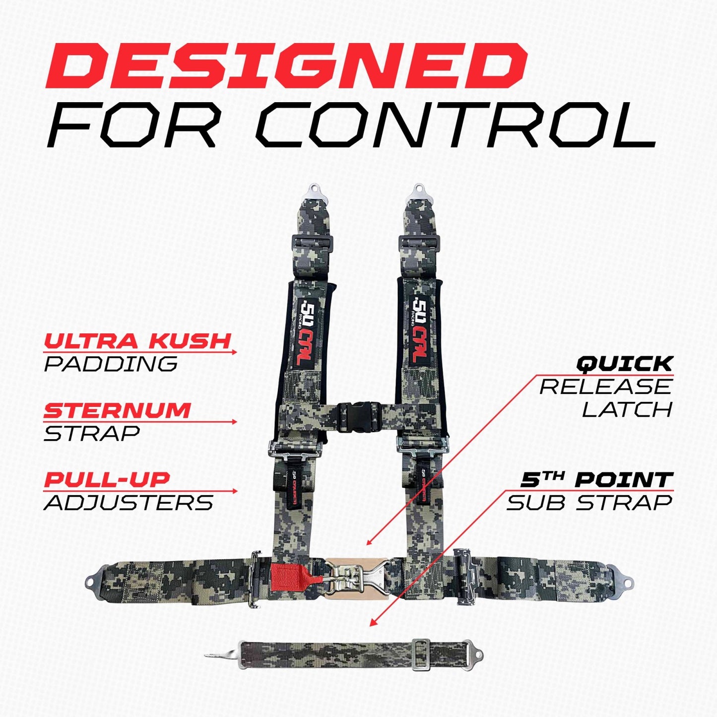 2" 5-Point Harness 50 Caliber Racing for UTVs