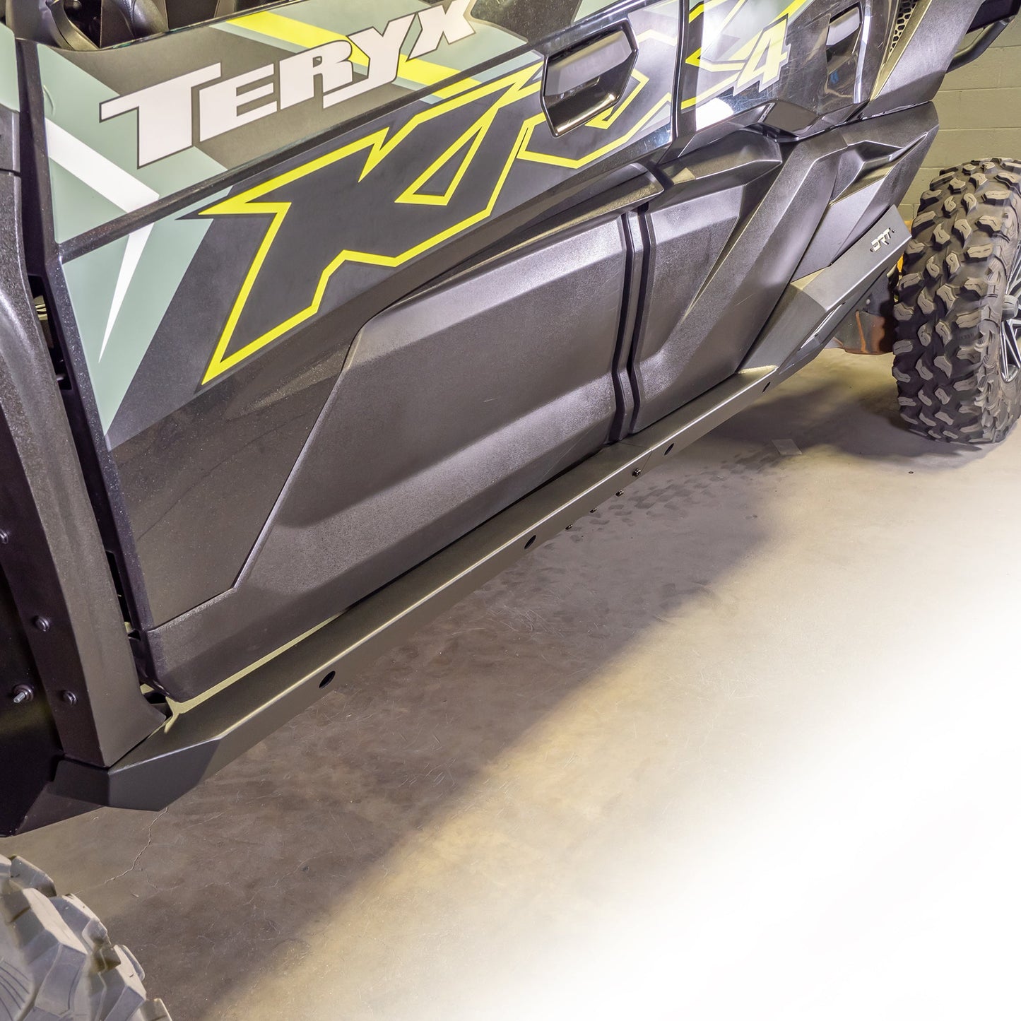 DRT Premium Black Powder-Coated Kawasaki TERYX KRX/4 1000 Rock Sliders