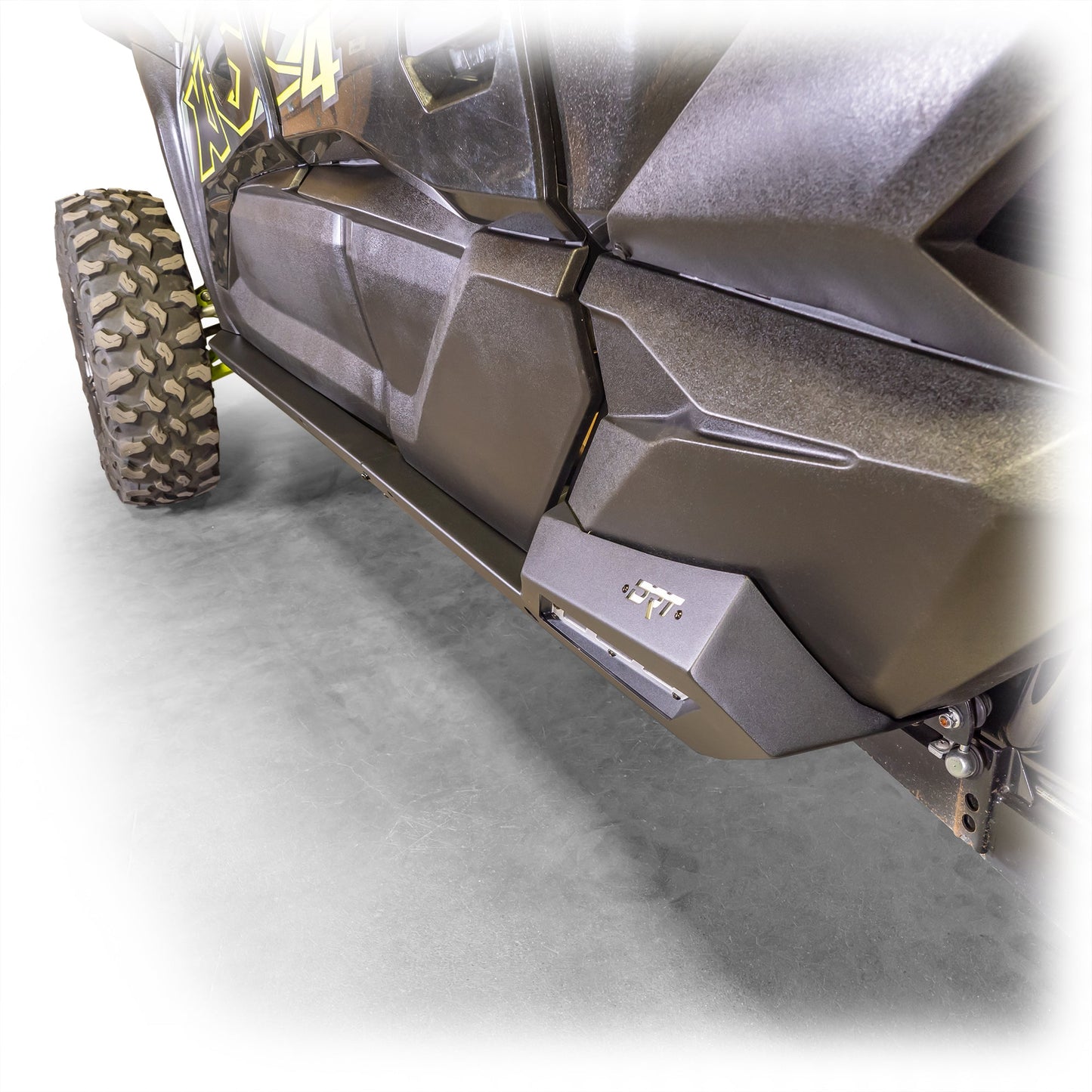 DRT Premium Black Powder-Coated Kawasaki TERYX KRX/4 1000 Rock Sliders