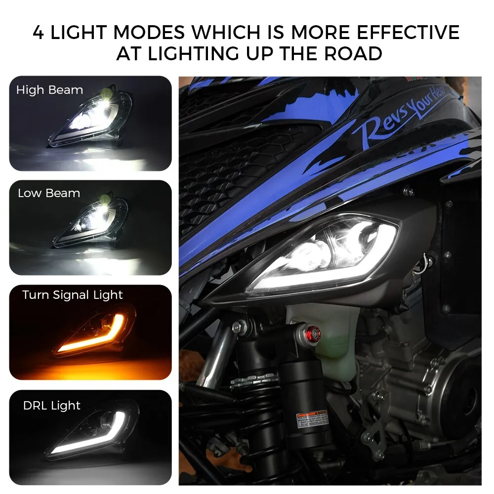 Kemimoto LED Headlights Set for Yamaha Raptor 700