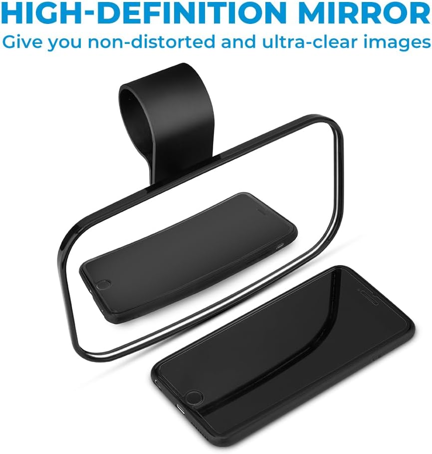 Kemimoto Side View Mirrors Shatterproof Convex Glass 1.5‑2" Roll Cage