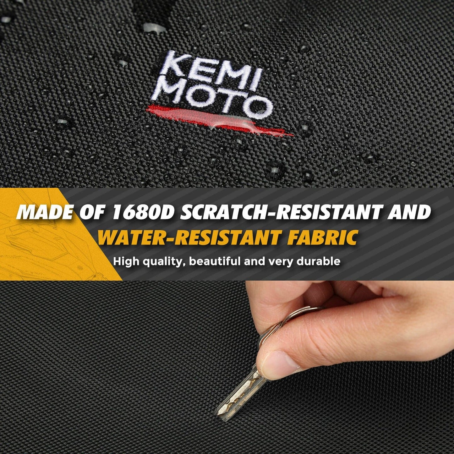 KEMIMOTO UTV Rear Storage Bag with Fixed Strap
