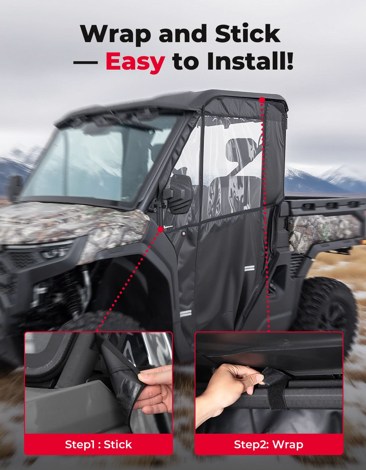 Kemimoto UTV Soft Cab Enclosure for CFMOTO UFORCE U10 Pro
