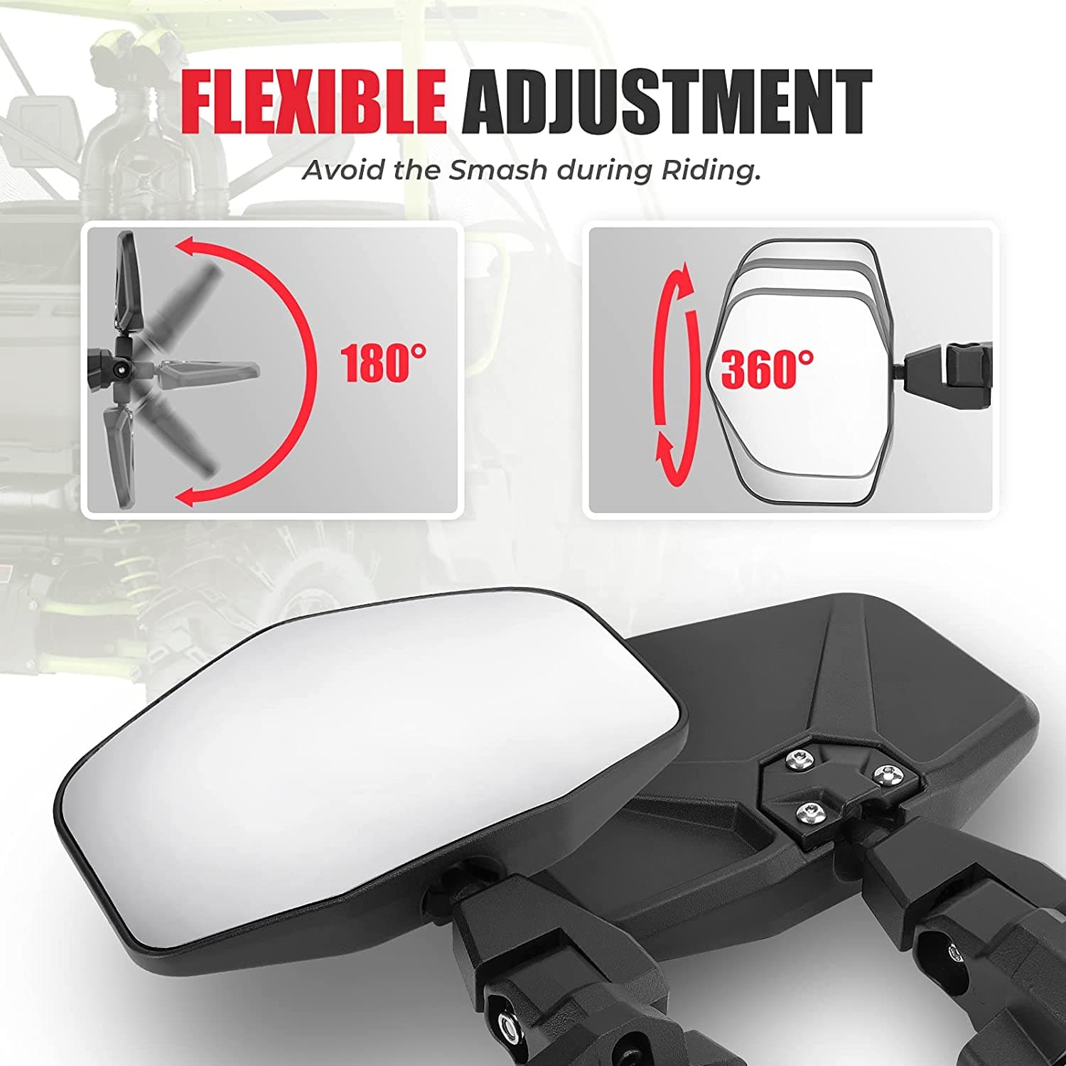 Kemimoto Aluminum Side Mirrors for Can‑Am Defender One Pair