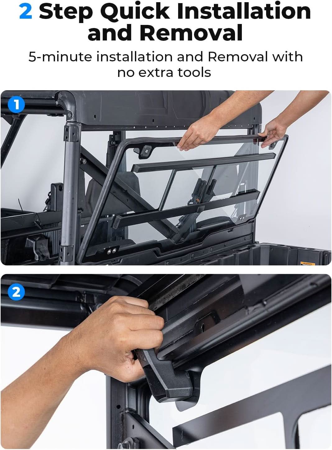 Sliding Glass Rear Window for Polaris Ranger 570/900/1000 XP Crew
