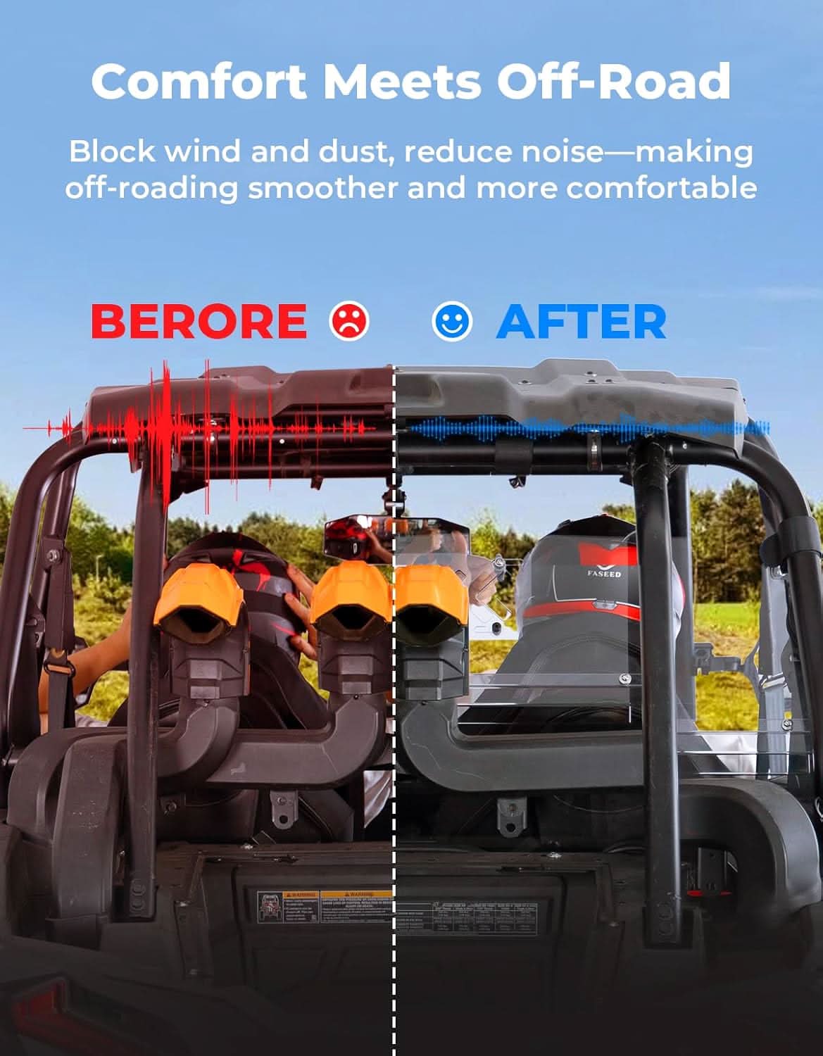 Kemimoto Rear Windshield Polycarbonate for Polaris RZR XP 1000 Vented