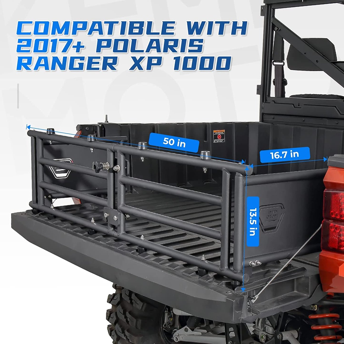 KEMIMOTO UTV Tailgate Extender for Polaris Ranger 1000/XP 2017-2024
