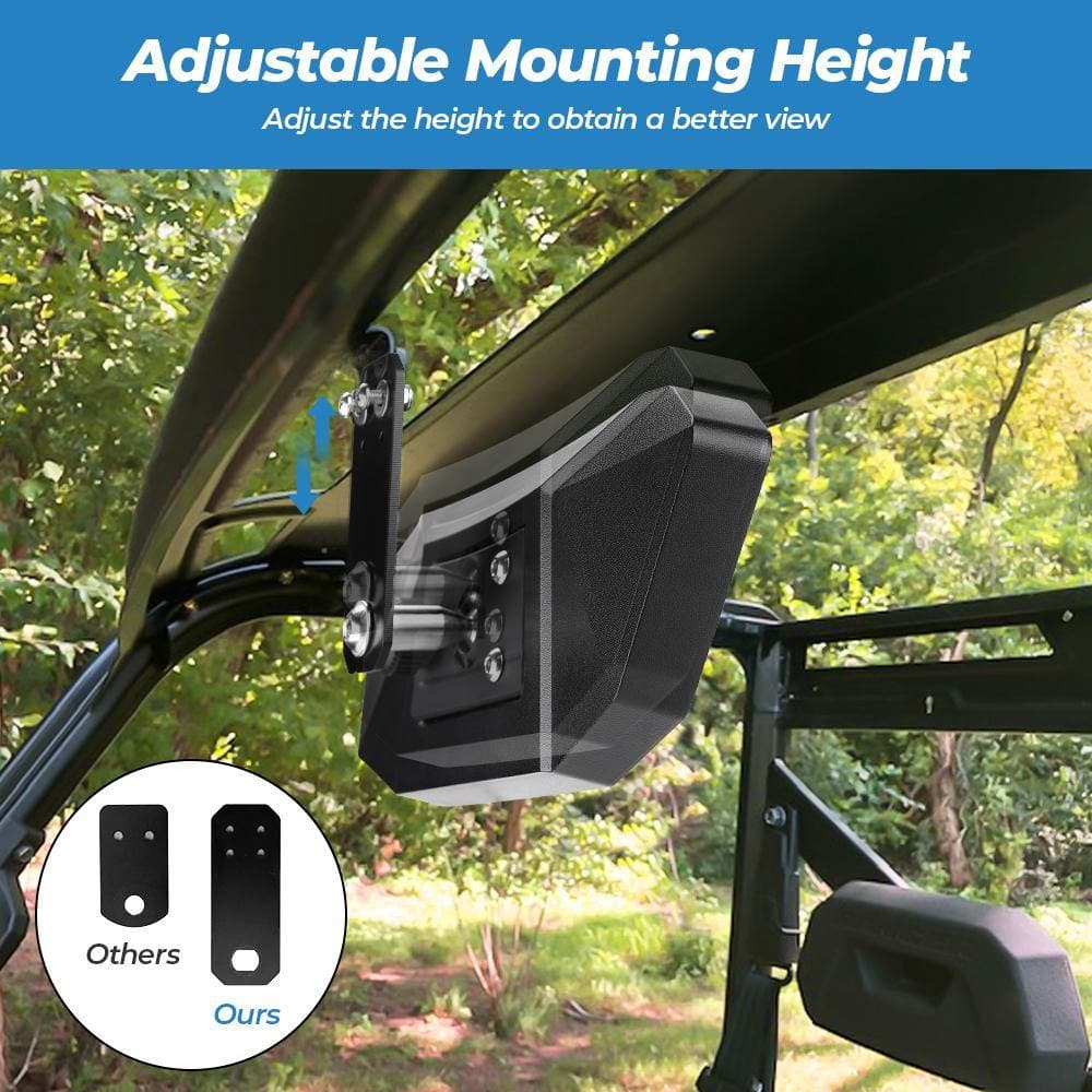 KEMIMOTO Height-Adjustable Rear View Mirror for Polaris Ranger
