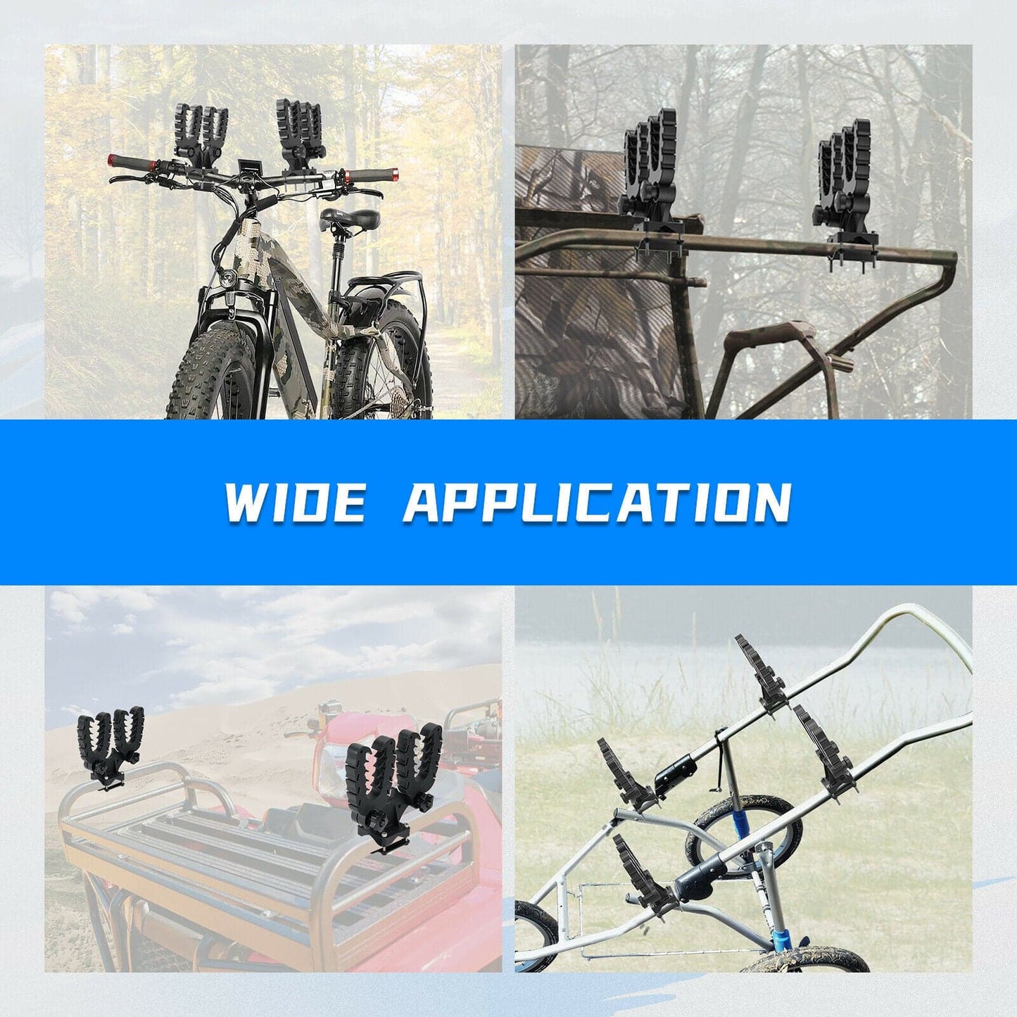 KEMIMOTO Double U-Bracket Mount Grip for UTV ATV