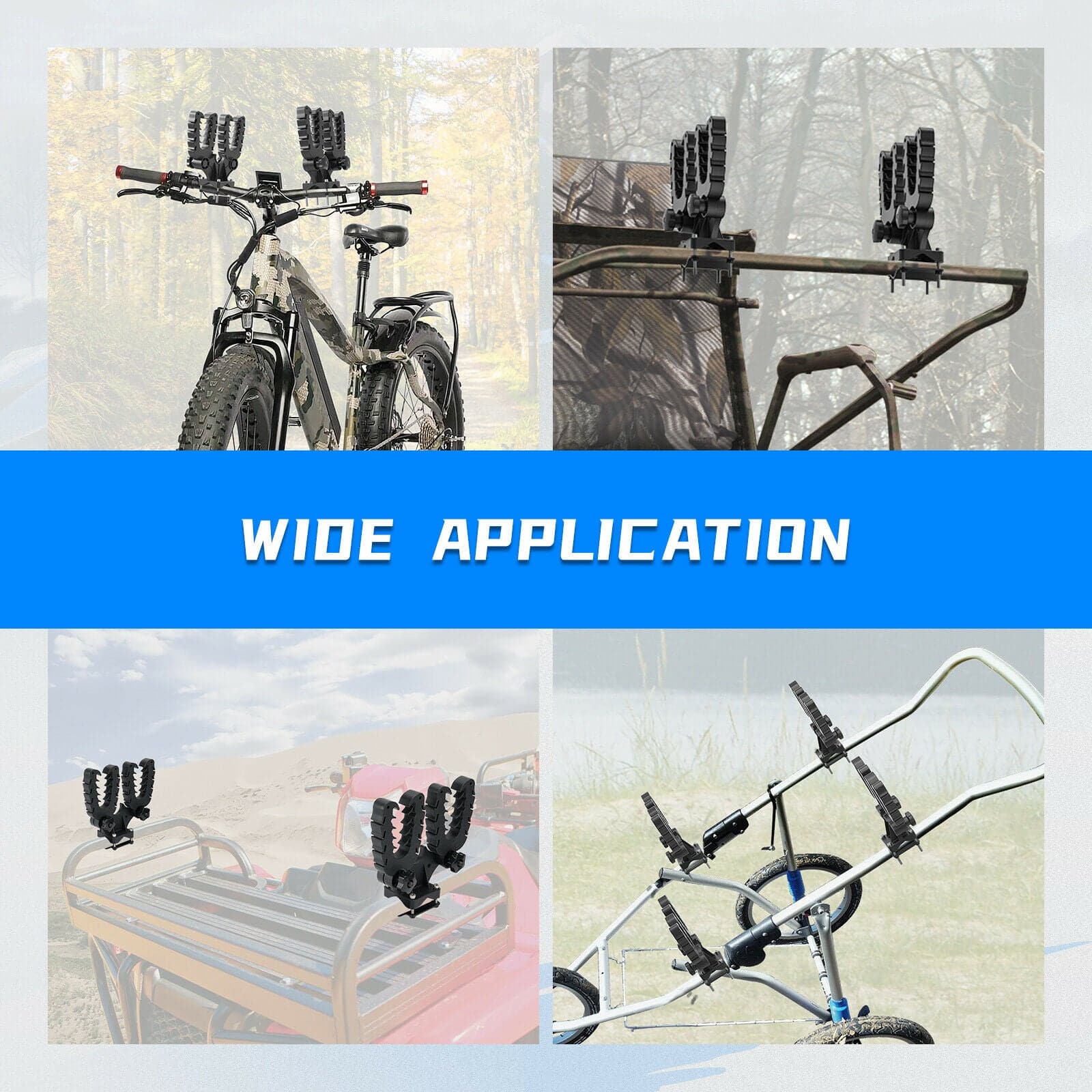 KEMIMOTO Double U-Bracket Mount Grip for UTV ATV