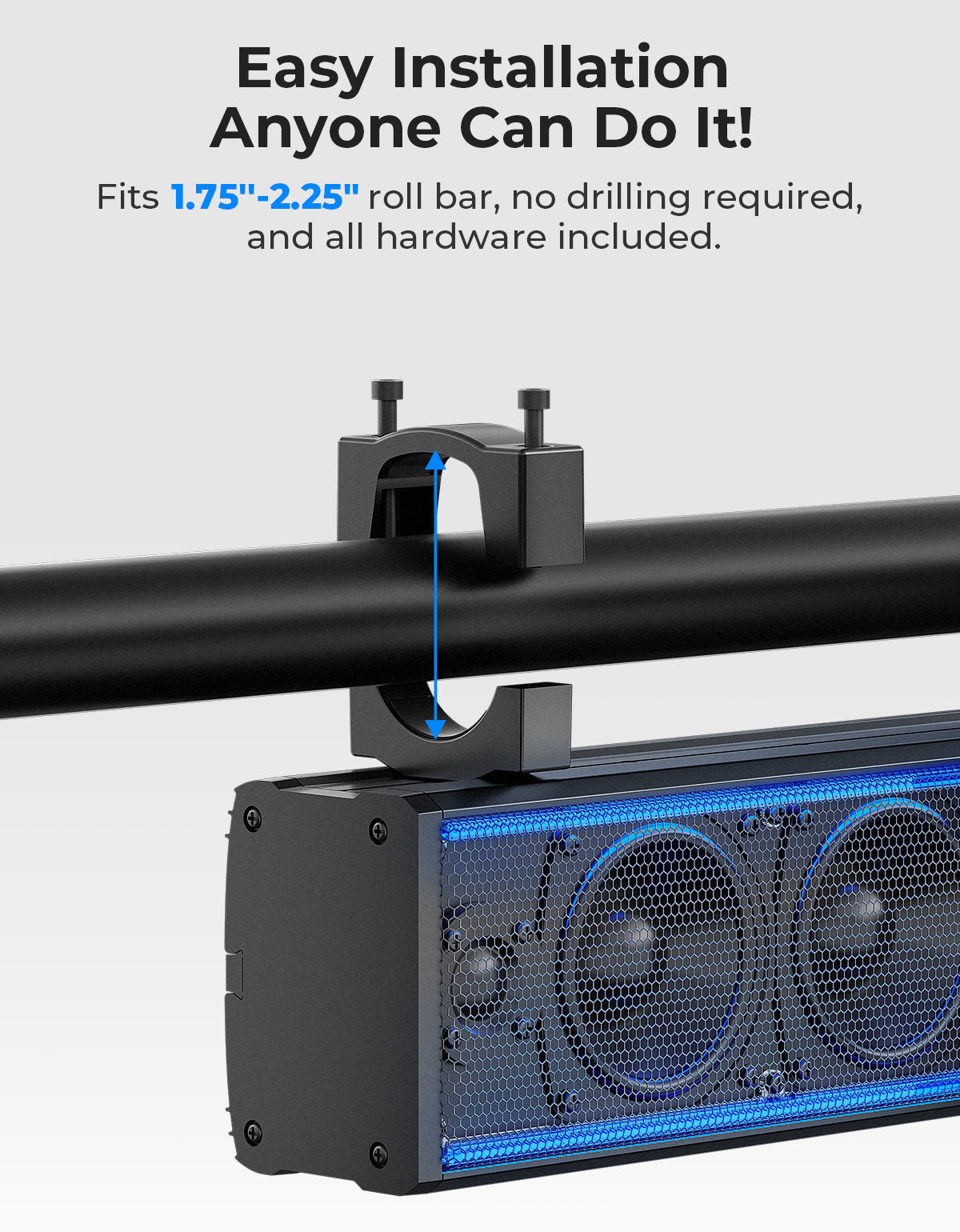 26 Inch UTV Sound Bar w/ Music Sync RGB Multicolor Lights