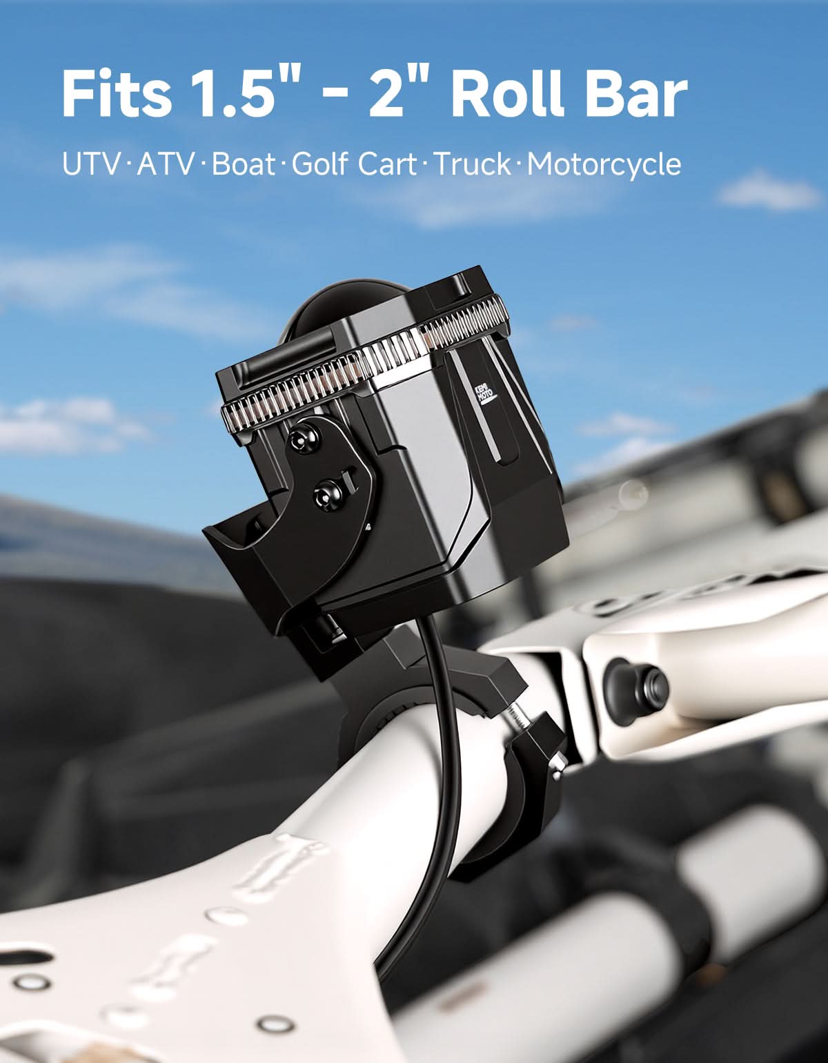Kemimoto UTV/ATV Universal RGB Whipless LED Whip Lights with Turn Signal