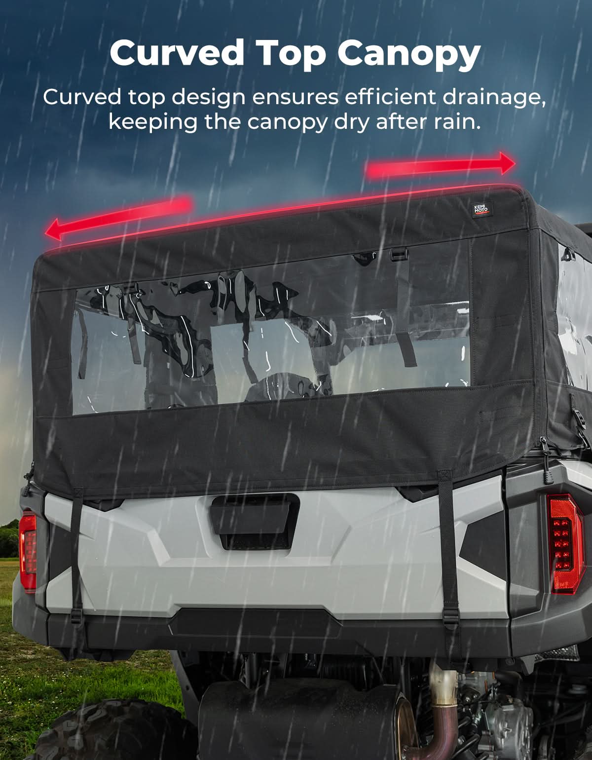 Kemimoto Soft Cargo Camper Bed Cover for Polaris UTV