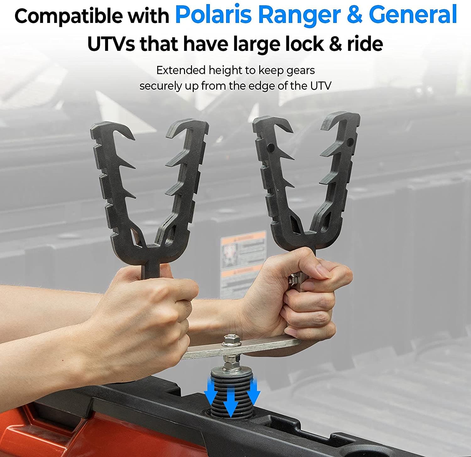 KEMIMOTO UTV Gun Mount Rack With Lock & Ride Anchor