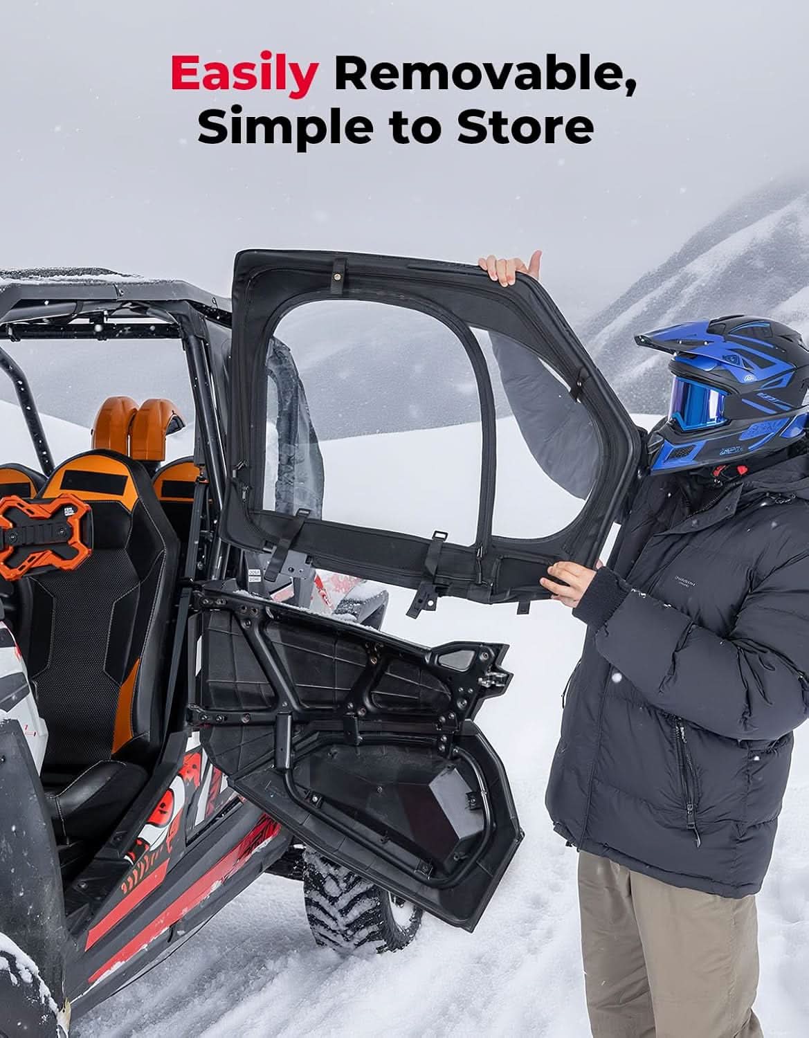 Kemimoto Soft Upper Doors with Steel Frame for Polaris RZR