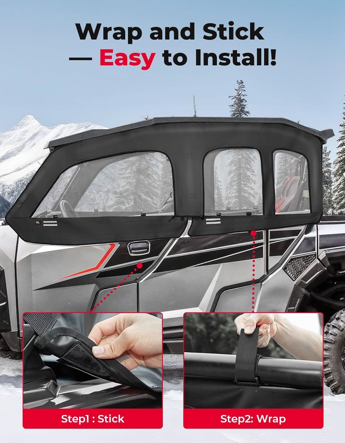 Kemimoto Upgraded Soft Doors for Polaris 4 1000/XP 4 1000