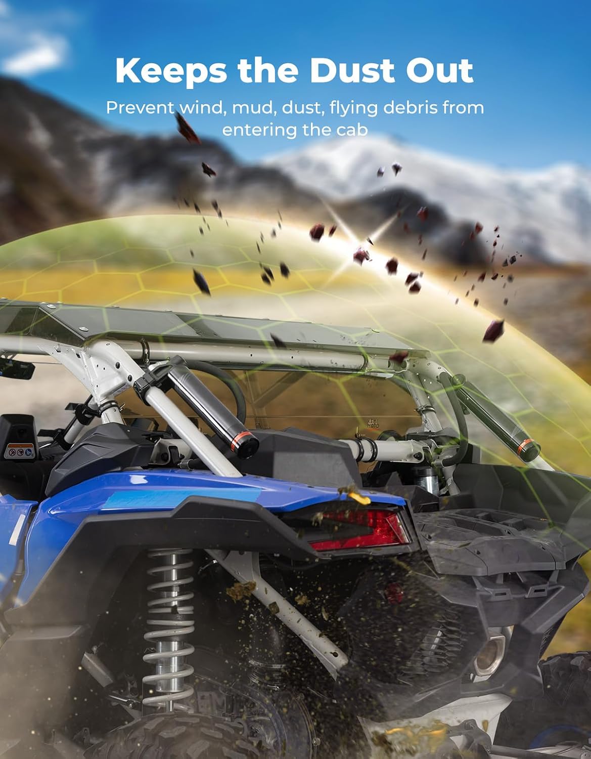 Kemimoto Rear Tinted Windshield for Can‑Am Maverick X3
