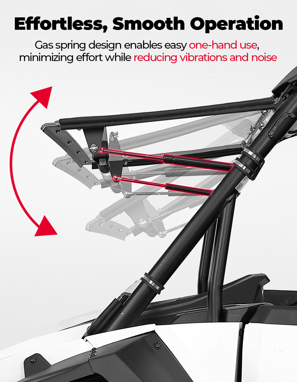 Kemimoto Full Split Windshield, All-Weather Adaptable, Polaris XP 1000/4 1000