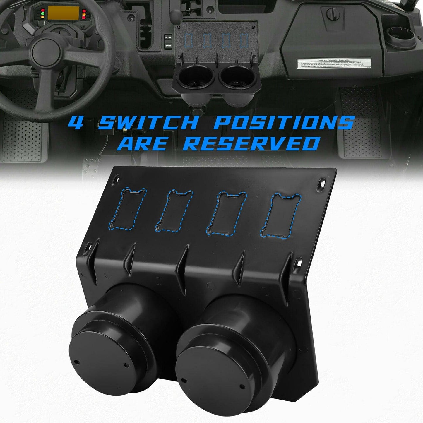 KEMIMOTO UTV Cup Holder with Switch Panel for Pioneer 1000/1000-5