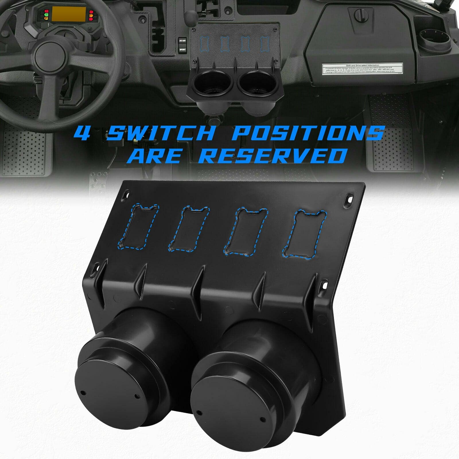 KEMIMOTO UTV Cup Holder with Switch Panel for Pioneer 1000/1000-5
