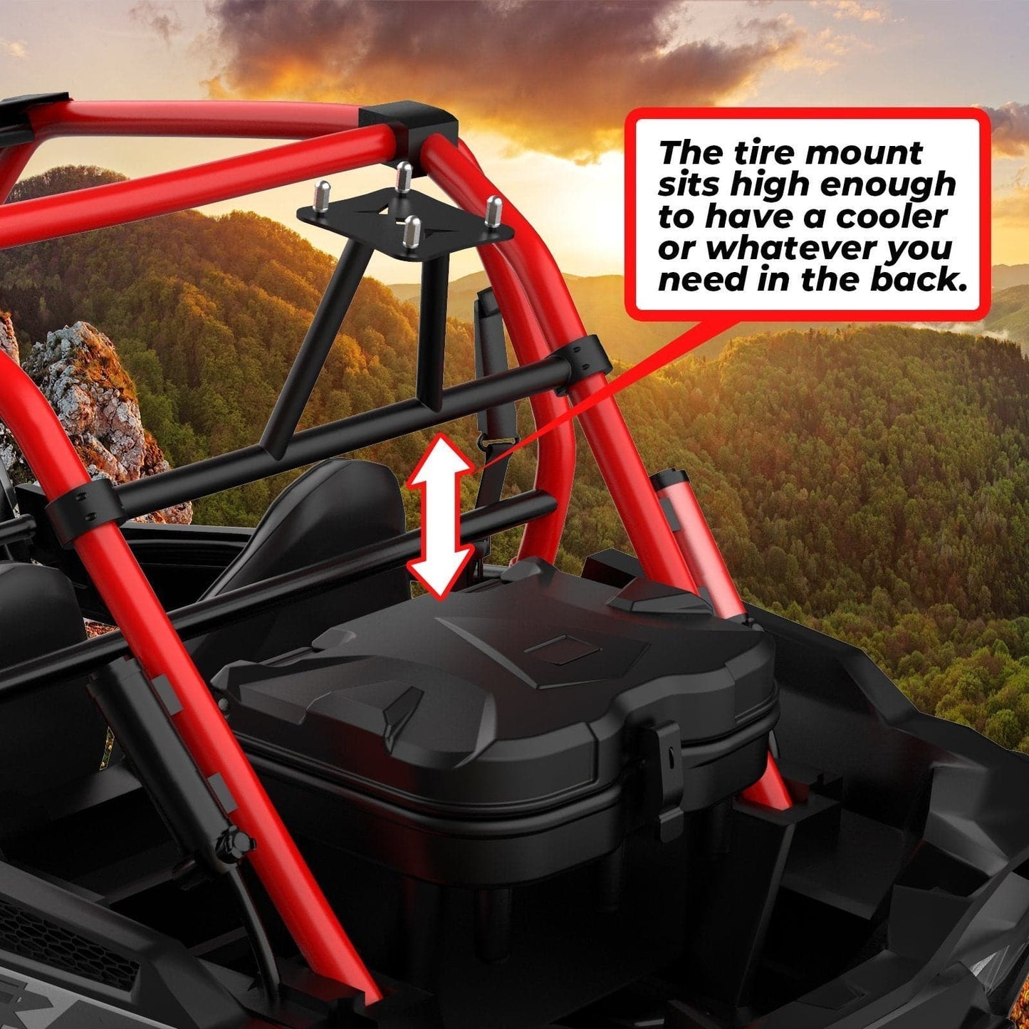 KEMIMOTO Tire Carrier Mount Rock Sliders for Polaris RZR XP1000