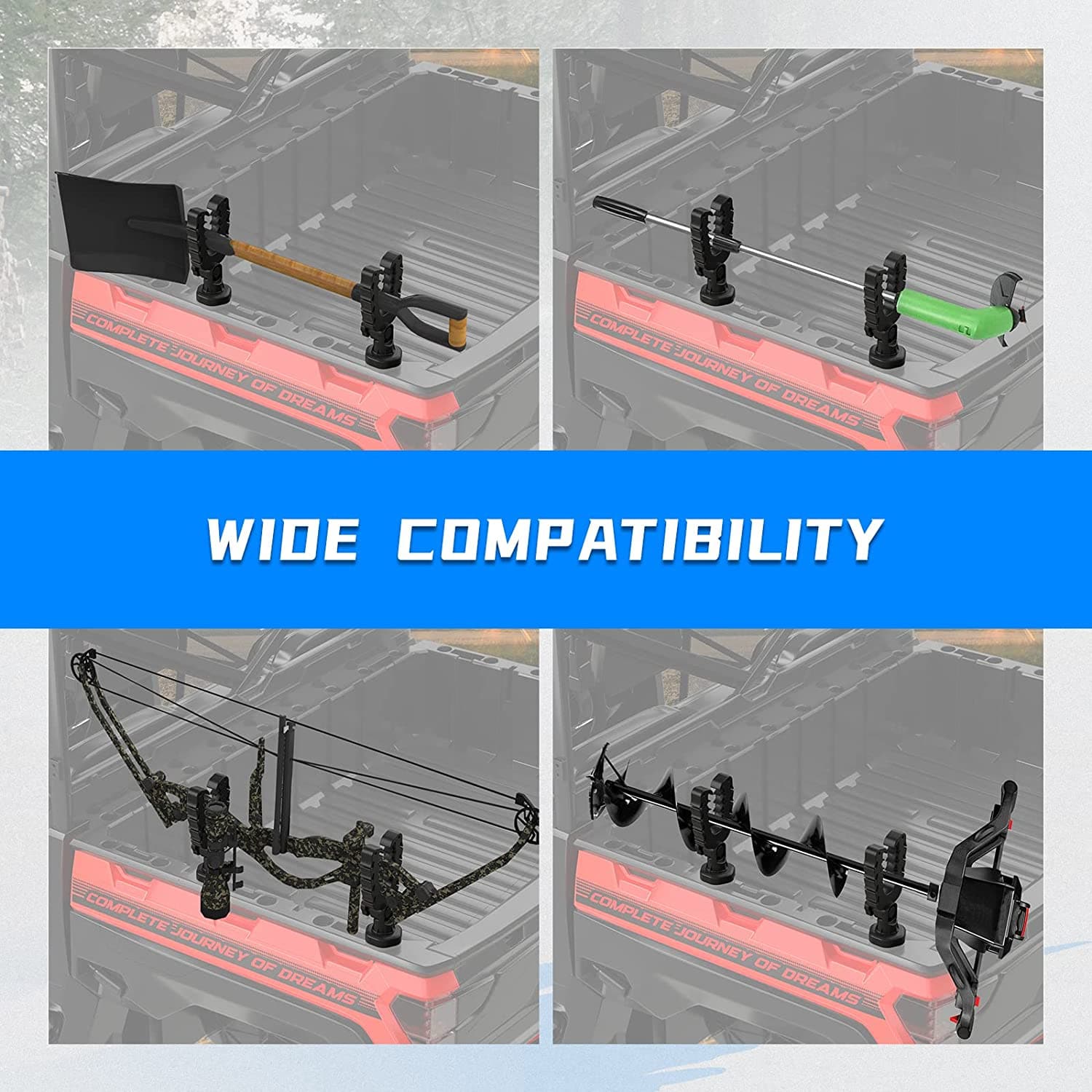 Kemimoto UTV Tool Rack for Polaris Ranger & General